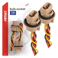 Oprawa gniazdo żarówki T20 LED 12V W21/5W WY21/5W W3x16q 7443 2szt. AMIO-04834