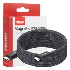 Kabel USB magnetyczny USB-C – USB-C 60W 100cm AMIO-04840