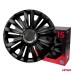 Kołpaki samochodowe 4szt. komplet Royal czarne 15" cali COLOR BOX