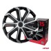 Kołpaki samochodowe 4szt. komplet EVO czarno srebrne 15" cali COLOR BOX