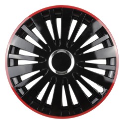 Kołpak samochodowy Falcon 16" cali czarny z czerwonym rantem