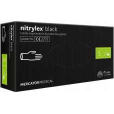 Rękawice nitrylowe czarne Mercator Nitrylex Black rozmiar S 100 szt.