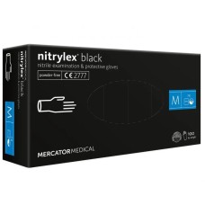 Rękawice nitrylowe czarne Mercator Nitrylex Basic rozmiar M 100 szt.
