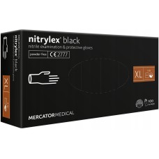 Rękawice nitrylowe czarne Mercator Nitrylex Basic rozmiar XL 100 szt.