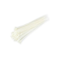 Taśmy kablowe opaski zaciskowe białe 2,5x100mm - 100 szt.