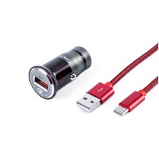 Ładowarka MYWAY 12/24V QC3.0 1x USB + kabel z wtyczką USB-C