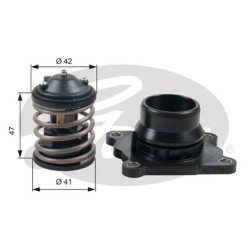 Termostat z króćcem płynu chłodzącego BMW E60N, E61N, E70N, E71, E81, E82, E83N, E84, E87N, E88, E90, F01, F02 2,5-3,5 D (GATES-TH47487K1)