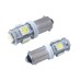 Żarówka VISION T4W BA9s 12V 5x 5050 SMD LED, biała, 2 szt.