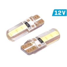 Żarówka VISION W5W (T10) 12V 2x COB LED,biała, silikonowa obudowa, 2 szt.