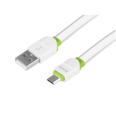 Kabel do ładowania isynchronizacji, silikonowy płaski, 200 cm, USB > micro USB