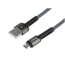 Kabel do ładowania isynchronizacji, w oplocie z mikrofibry, 200 cm, USB > micro USB