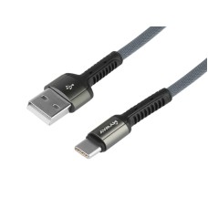Kabel do ładowania isynchronizacji, w oplocie z mikrofibry, 200 cm, USB > USB-C