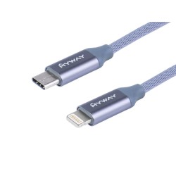 Kabel do ładowania isynchronizacji, w oplocie z mikrofibry, 120 cm, USB-C > Lightning
