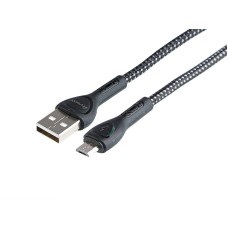Kabel do ładowania isynchronizacji, w oplocie z mikrofibry, podświetlenie LED, 200 cm, USB > micro USB