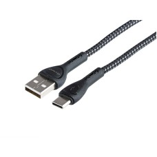 Kabel do ładowania isynchronizacji, w oplocie z mikrofibry, podświetlenie LED, 200 cm, USB > USB-C