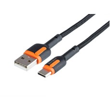 Kabel do ładowania i synchronizacji, w oplocie z mikrofibry, 100 cm, USB > USB-C