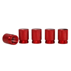 Nakrętki na wentyle, aluminiowe, 5 szt., czerwony Nakrętki na wentyle, aluminiowe, 5 szt., czerwony