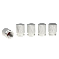 Nakrętki na wentyle, aluminiowe, 5 szt., srebrny Nakrętki na wentyle, aluminiowe, 5 szt., srebrny