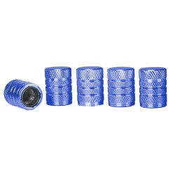 Nakrętki na wentyle, aluminiowe z gwintowanym wkładem z tworzywa, 5 szt., niebieski Nakrętki na wentyle, aluminiowe z gwintowanym wkładem z tworzywa, 5 szt., niebieski