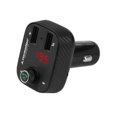 Transmiter FM LED + HandsFree +woltomierz 8-30V + ładowarka 2x USB 3.4A