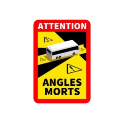 Naklejka ANGLES MORTS 25x17 cm, AUTOBUS, laminat, anty UV
