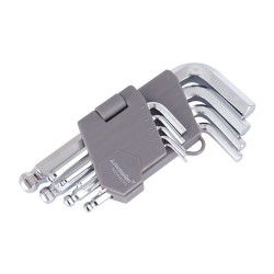 Klucze imbusowe kuliste, 130 mm, rozmiary 1,5 - 10 mm, 9 szt.