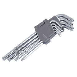 Klucze trzpieniowe otworowe 180 mm do śrub TORX, T10 - T50, 9 szt.