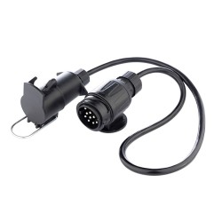 Adapter przyczepy 13/7 PIN 12V z przewodem 0,75 m Adapter przyczepy 13/7 PIN 12V z przewodem 0,75 m