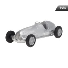 Model 1:34, Mercedes-Benz W125 1937, srebrny Model 1:34, Mercedes-Benz W125 1937, srebrny