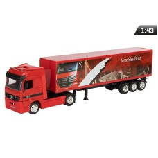 Model 1:43, Truck Mercedes z naczepą, czerwony