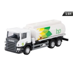 Model 1:64, SCANIA P-Series, cysterna BP dwuosiowa, biała