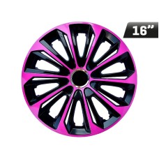 Kołpaki EXTRA STRONG pink - black 16", 4 szt.