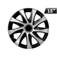 Kołpaki DRIFT EXTRA silver - black 15", 4 szt.