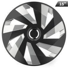 Kołpaki Vector RC black / silver 15", 4 szt.
