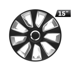 Kołpaki Stratos RC black / silver 15", 4 szt.