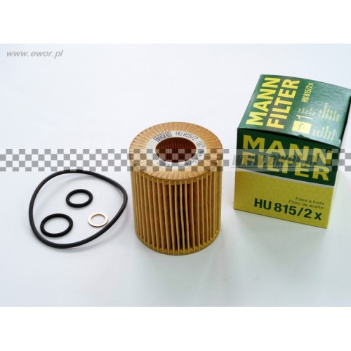 Filtr oleju BMW 1 (E81), 1 (E82), 1 (E87), 1 (E88), 3 (E46), 3 (E90), 3 (E91), 3 (E92), 3 (E93), 5 (E60), 5 (E61), X1 (E84), X3 (E83), Z4 (E85) 1.6/1.8/2.0 12.00-06.15 (MANN HUMMEL-HU815/2X)