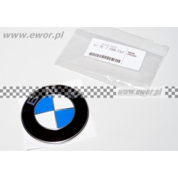 Emblemat na maskę / bagażnik dachowy BMW E39 E46 E53 E60 E61 E66 E70 E90 F01 (BMW oryginał-51767288752)