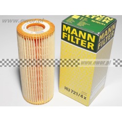 Filtr oleju BMW 3 (E46), 3 (E90), 3 (E91), 3 (E92), 3 (E93), 5 (E60), 5 (E61), 6 (E63), 6 (E64), 7 (E65, E66, E67), X3 (E83), X5 (E53), X5 (E70), X6 (E71, E72) 2.5D/3.0D 02.02-12.13 (MANN FILTER-HU721/4X)